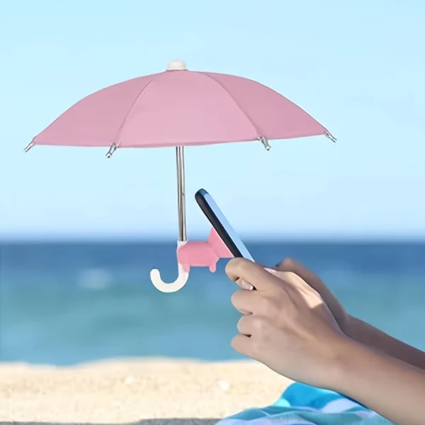Mini Smartphone Umbrella with Suction Cup and Anti-Glare Shade