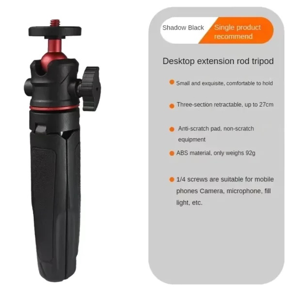 MT-08 Mini Extendable Desktop Tripod with Ballhead Mount