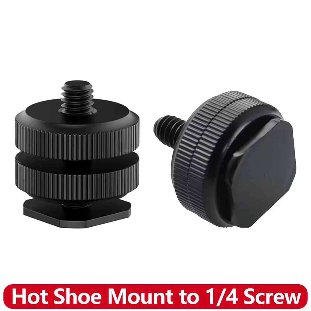 Aluminum Alloy Hot Shoe to 1/4" Screw Adapter for Cameras