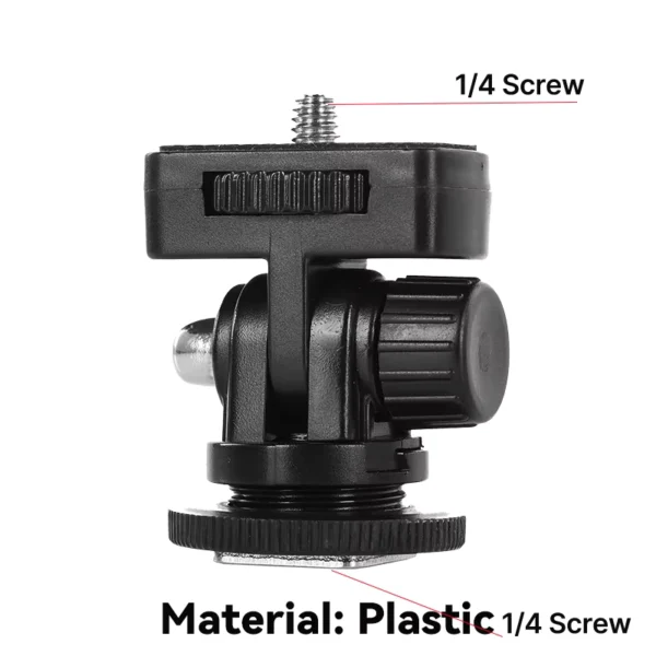 Mini Monitor Mount Tripod Head Cold Shoe Adapter 1/4 Inch