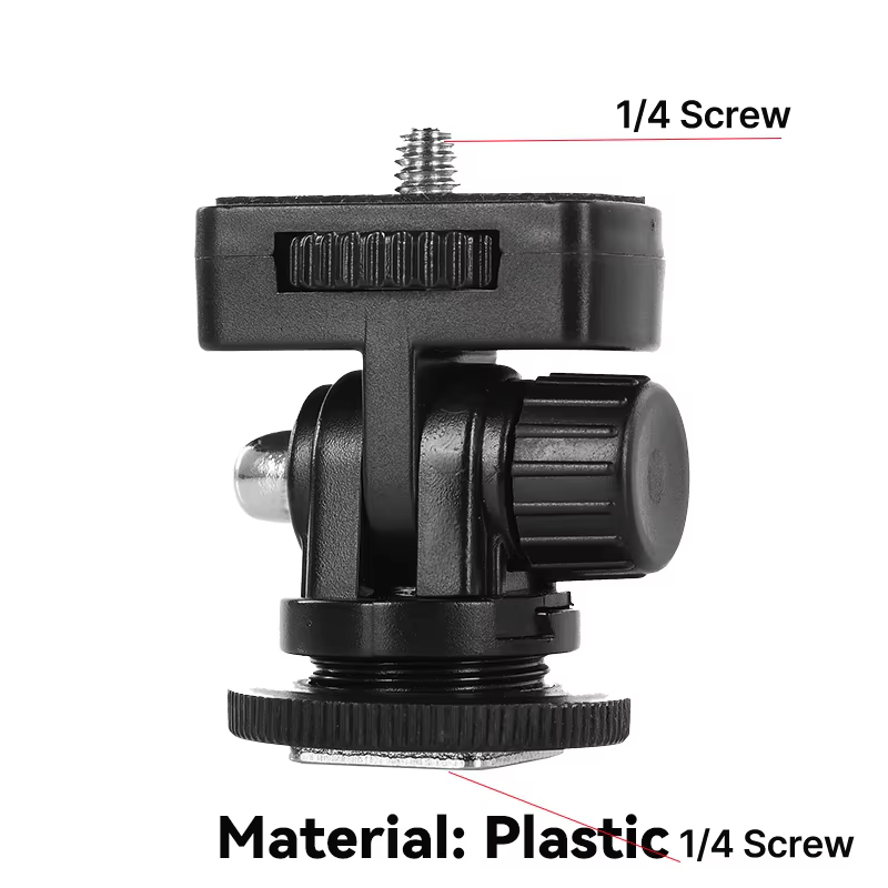 Mini Monitor Mount Tripod Head Cold Shoe Adapter 1/4 Inch