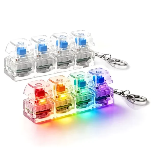 4Keys Illuminated Mechanical Keyboard Keychain Stress Reliever