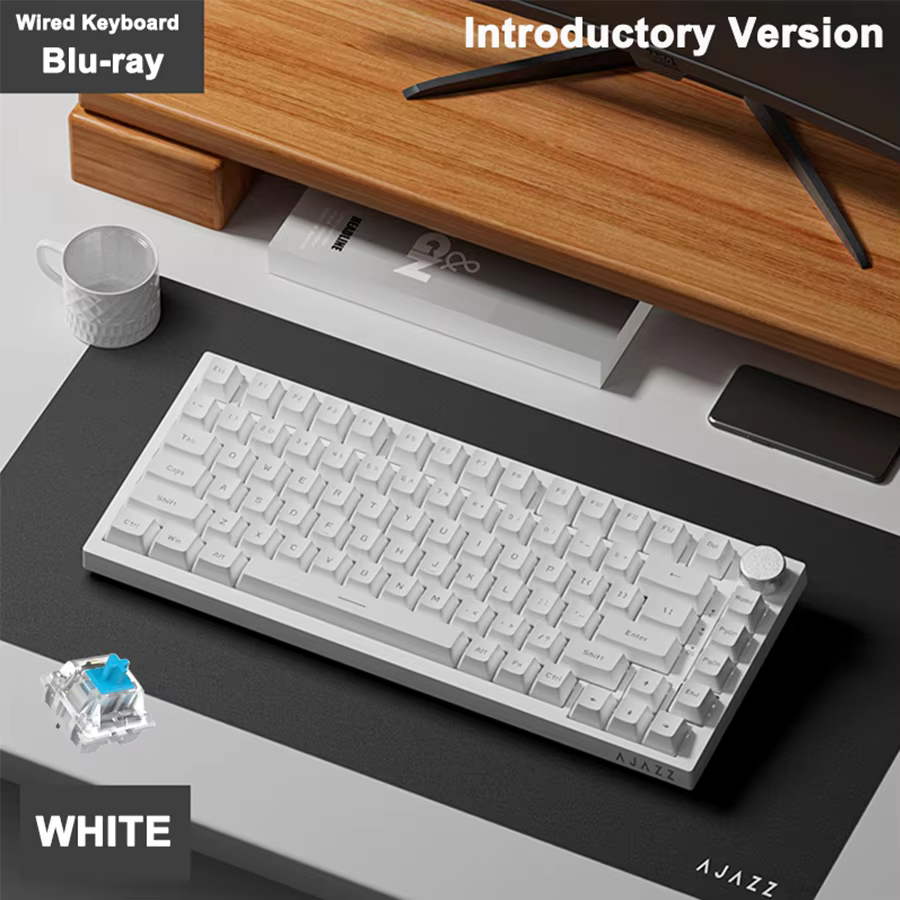 Ajazz AK820 Wired Mechanical Keyboard With Rotary Volume