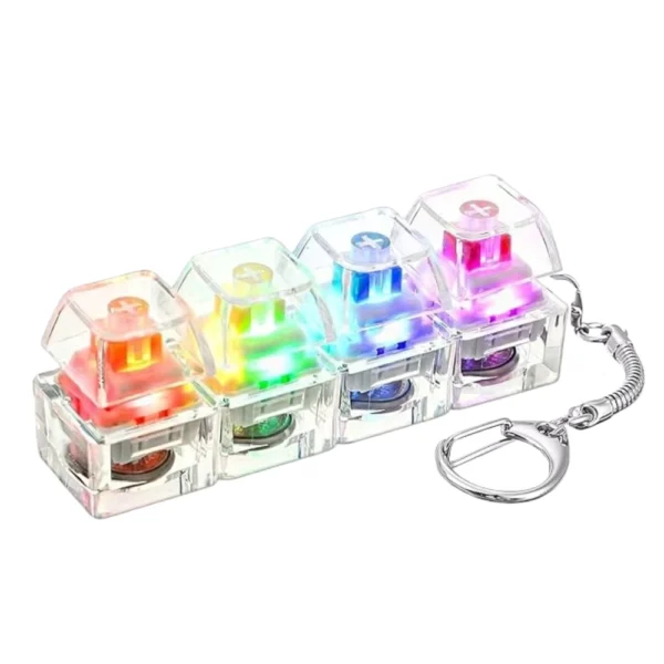 4-Key Illuminated Mechanical Keyboard Keychain Clicker