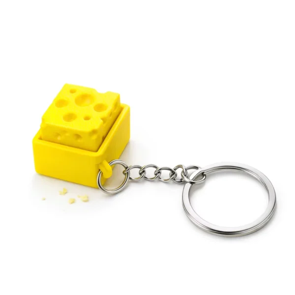 Mini Cheese Click Sound Fidget Keychain Stress Relief Toy