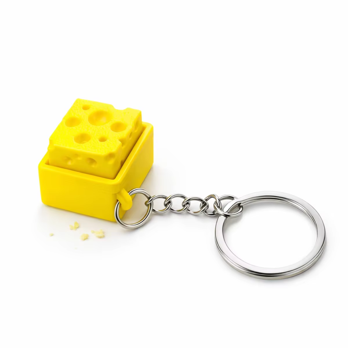 Mini Cheese Click Sound Fidget Keychain Stress Relief Toy