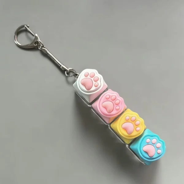 Cat Keyboard Keychain LED Light Fidget Toy