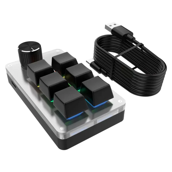 6 Keys 1 Knob RGB Programmable Mini Mechanical Keyboard