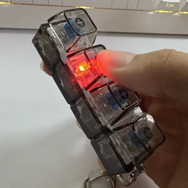 LED Light-Up Keyboard Keychain Stress Relief Toy