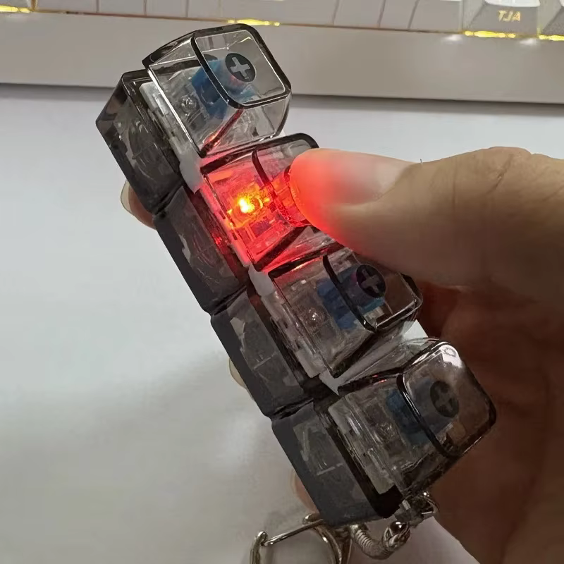 LED Light-Up Keyboard Keychain Stress Relief Toy