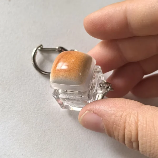 Caramel Bread Design Fidget Keychain Stress Relief Toy