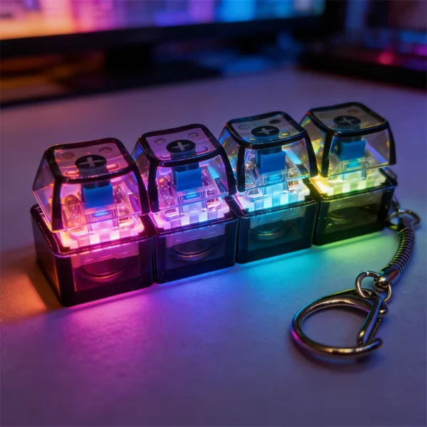 Multi-style LED Keyboard Keychain Fidget Toy Stress Relief