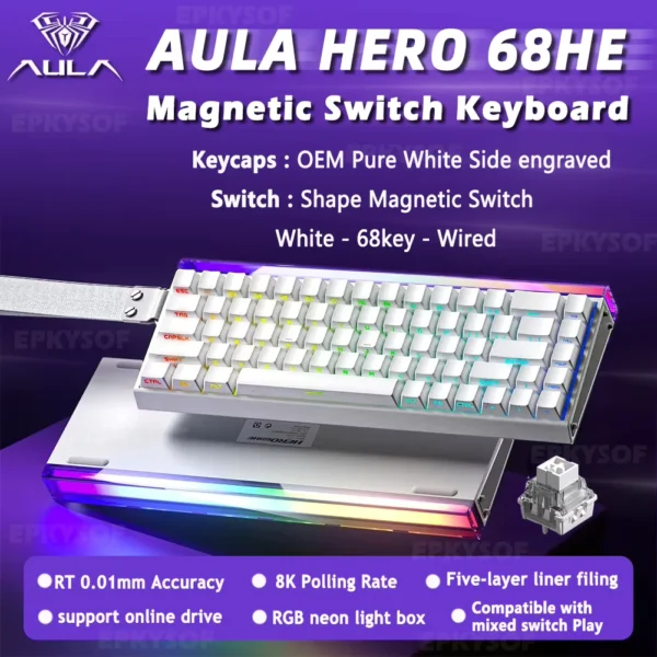 AULA HERO 68HE Magnetic RGB Mechanical Gaming Keyboard