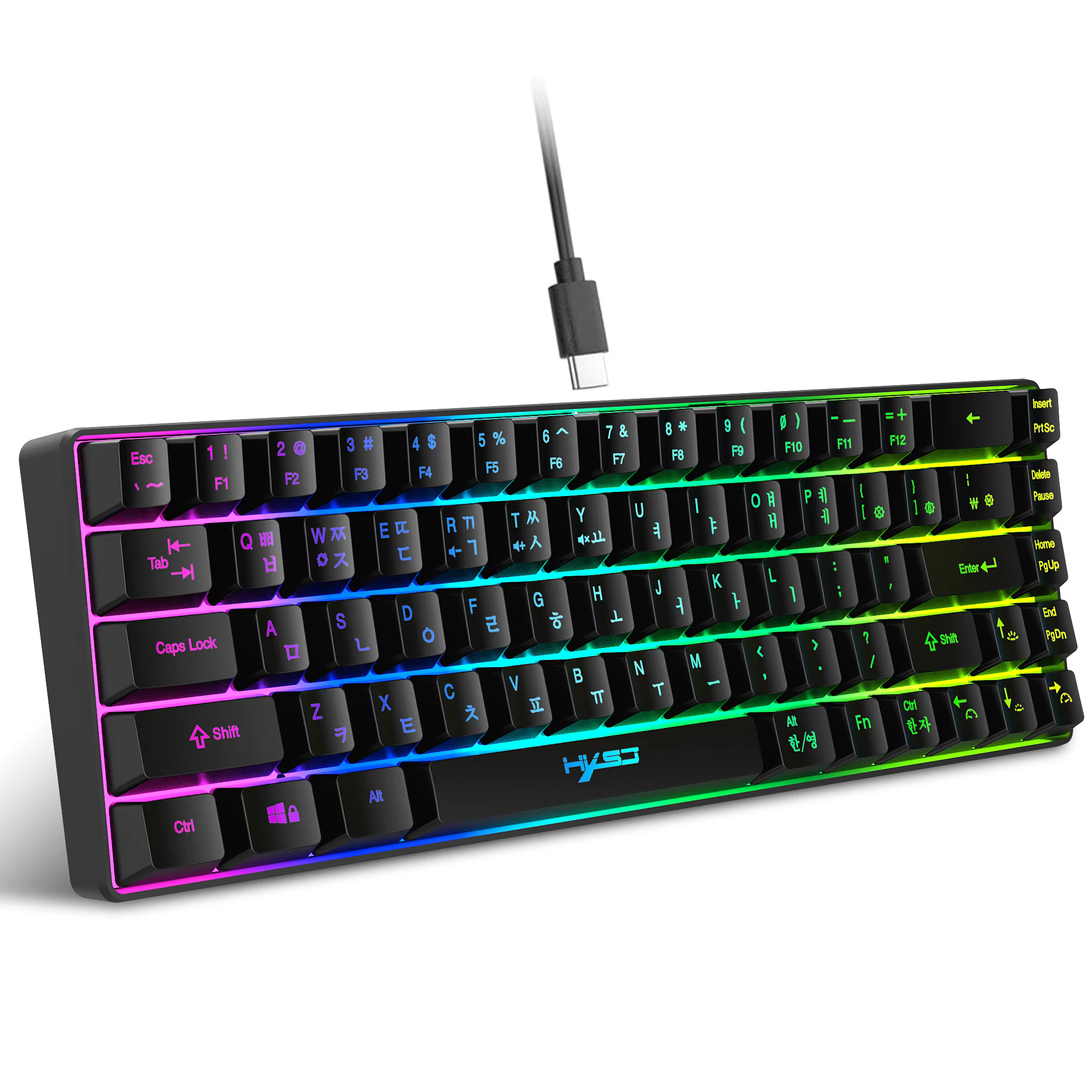 68-Key Wired RGB Backlit Gaming Keyboard USB