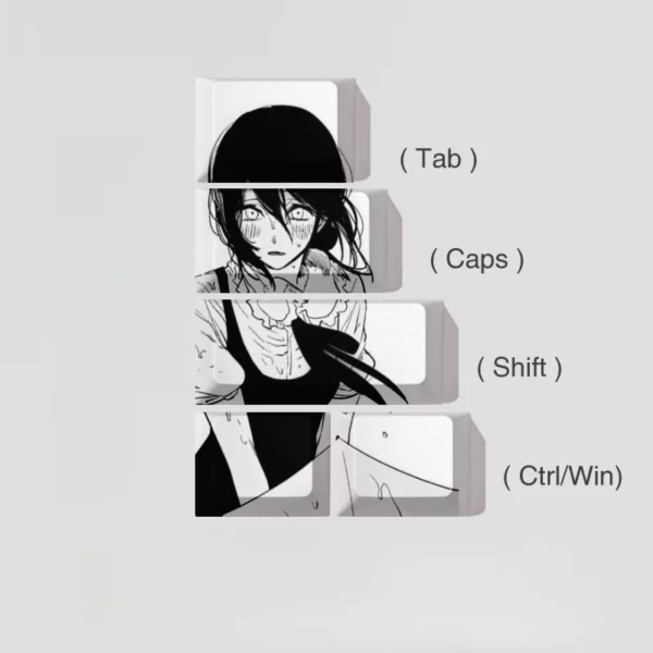 Reze Chainsaw Anime PBT Mechanical Keycaps 5 or 7-Key