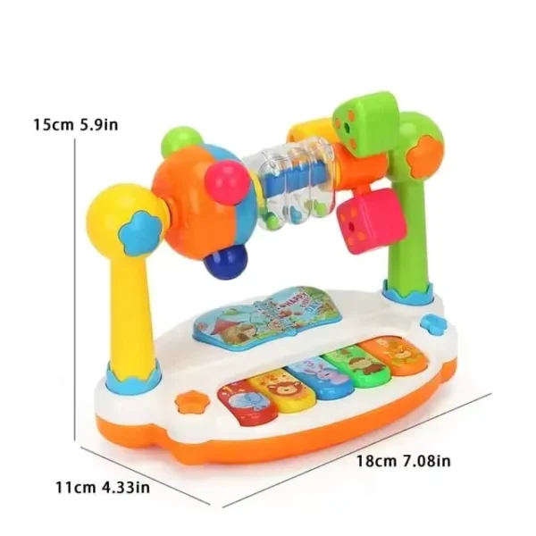 Baby Rotating Music Keyboard Piano Toy with Lights and Sound