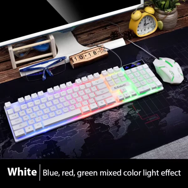 KM320 Waterproof Luminous Backlit Keyboard and Mouse Set