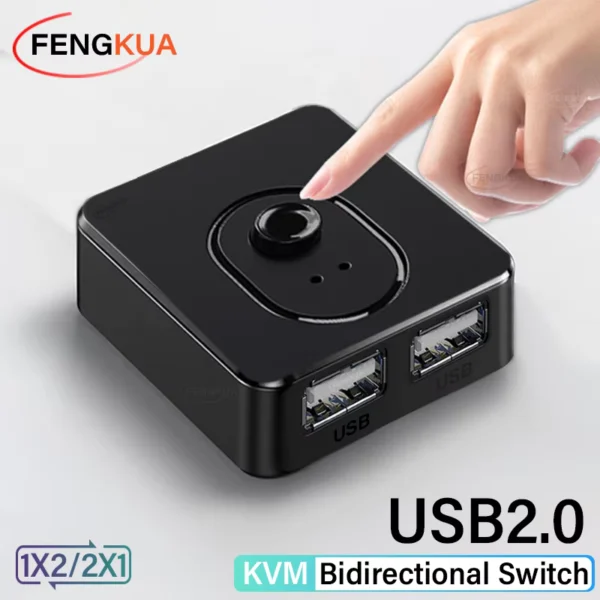 USB 3.0 KVM Switch 1x2 Bidirectional USB Hub