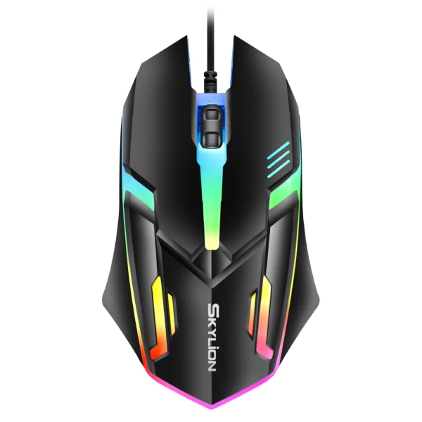 F1 Wired 3-Button USB Mouse with Colorful Lighting