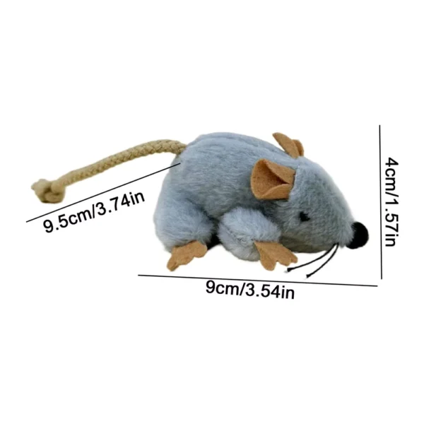 Interactive Plush Cat Toy Mouse with Moving Tail & Sound