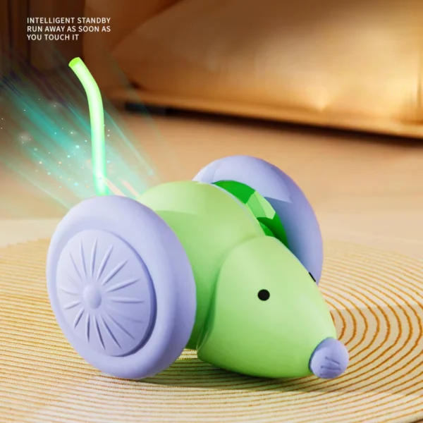 Interactive Rechargeable Cat Toy Mouse Car with Obstacle Avoidance