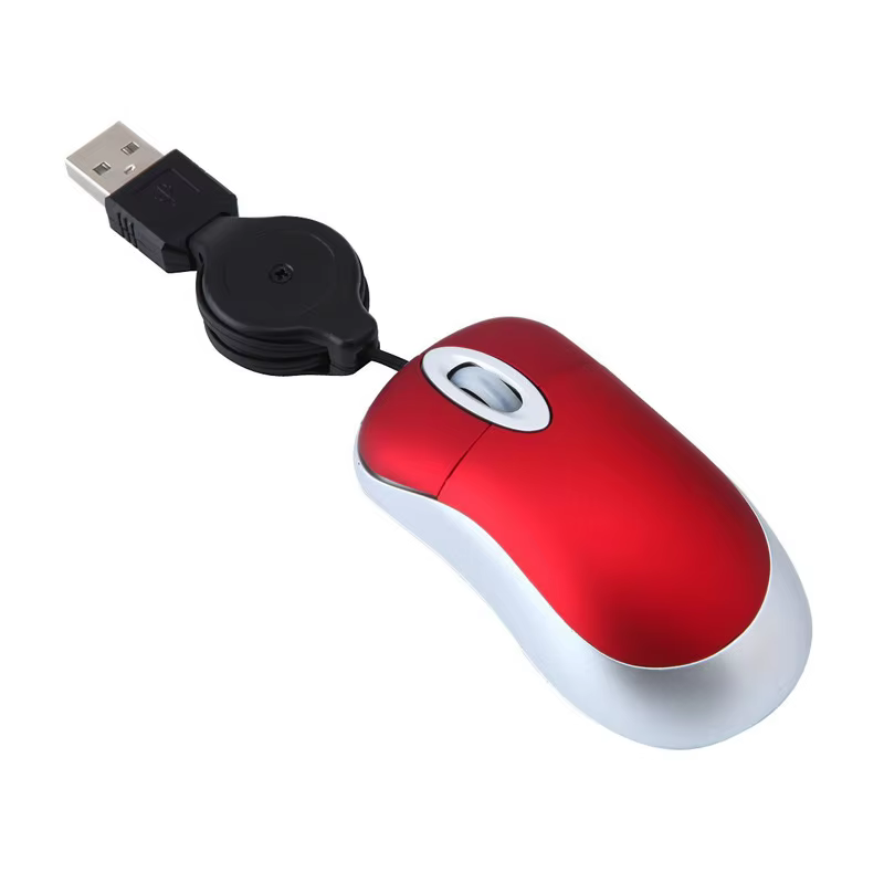 Mini USB Mouse with Stretchable 4-70cm Cable 1000dpi