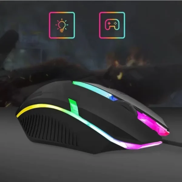 RGB Wired Gaming Mouse with 1600 DPI USB Connection
