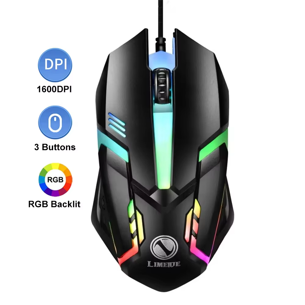 KEBIDUMEI Wired USB Mouse 6 Buttons 7200 DPI Adjustable