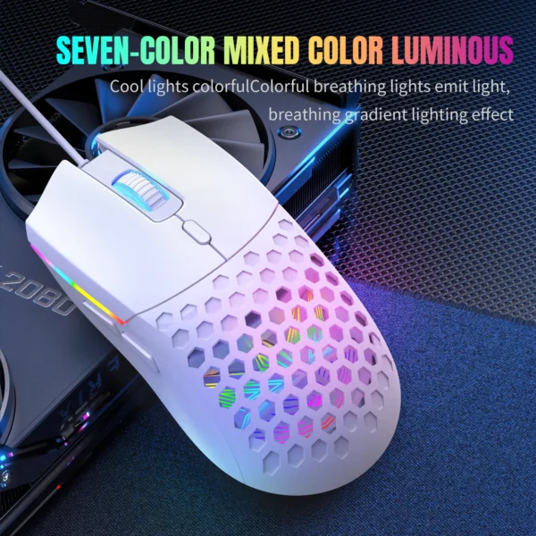 HXSJ S500 Optical Wired Gaming Mouse with RGB Light