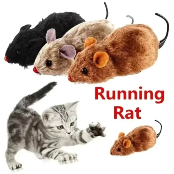 Lifelike Plush Running Mouse Toy for Cats Dogs Pets