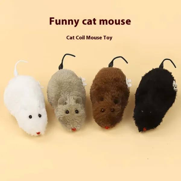 Fun Plush Wind-Up Mouse Toy for Cats, Dogs & Kids