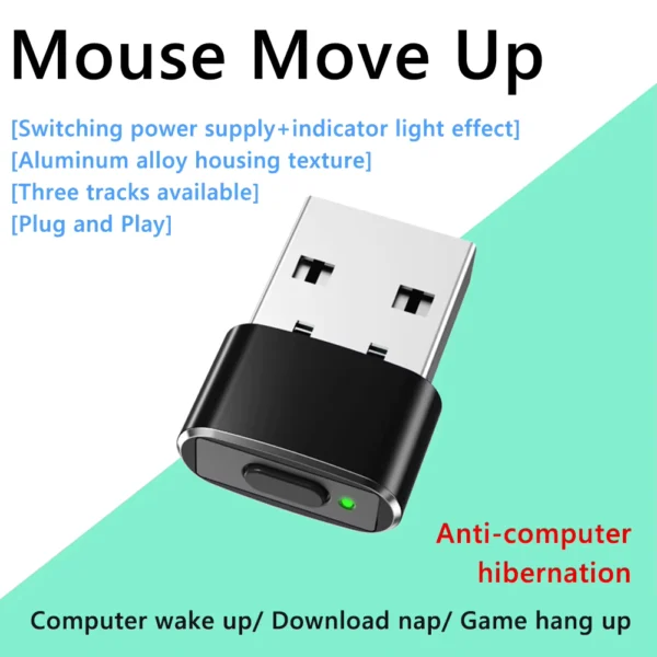 USB Mouse Jiggler with Multi-Track Modes and On/Off Button