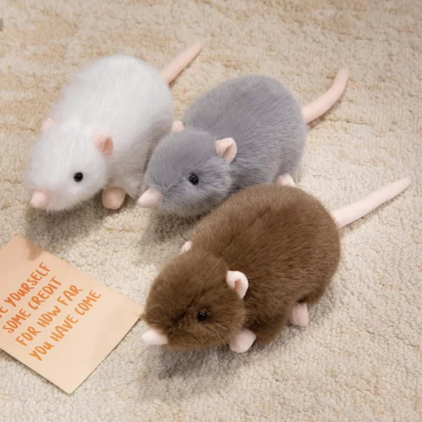 Realistic Plush Mouse Toys Soft Fluffy Crawling Dolls
