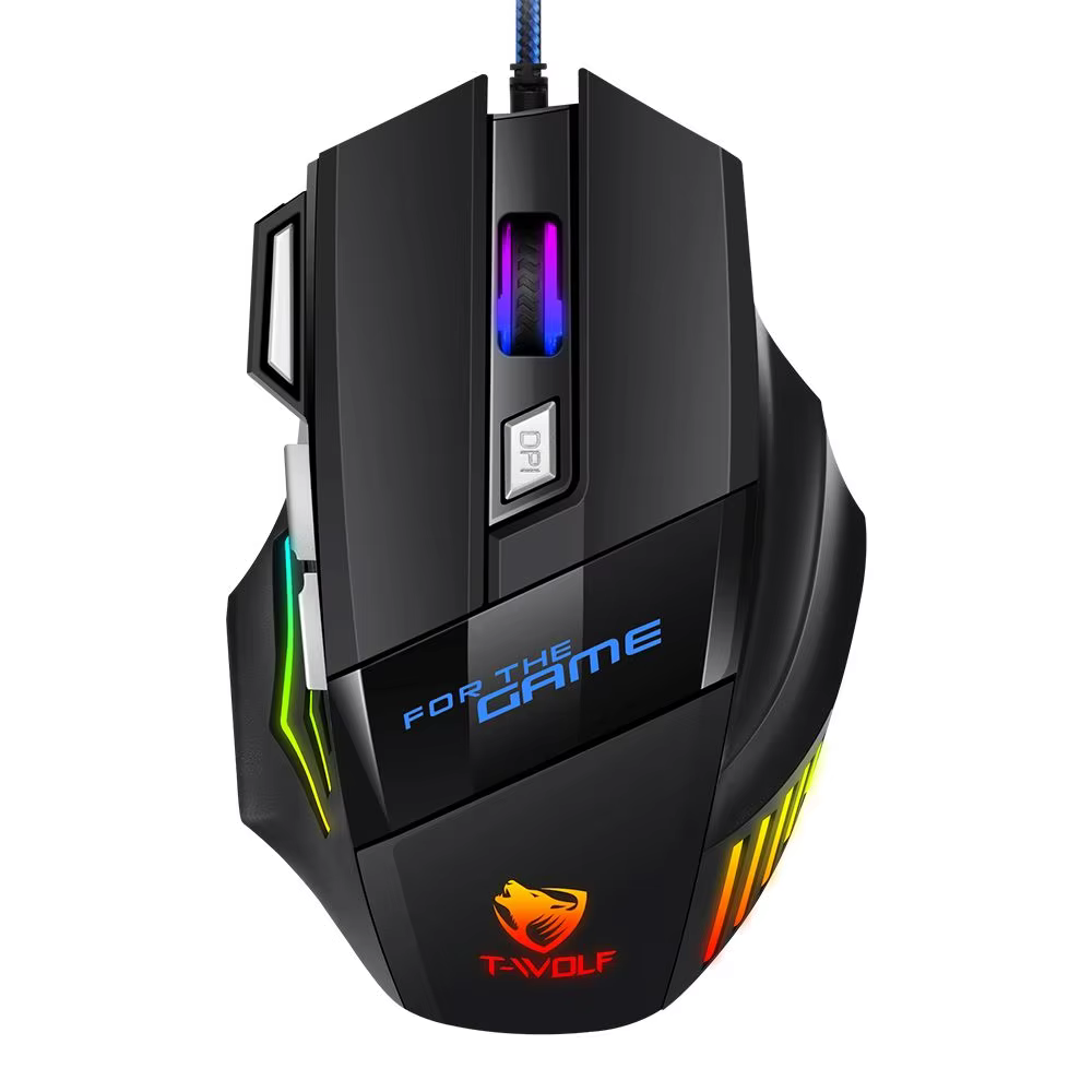 T-WOLF M1 Wired 7-Button RGB Gaming Mouse for PC