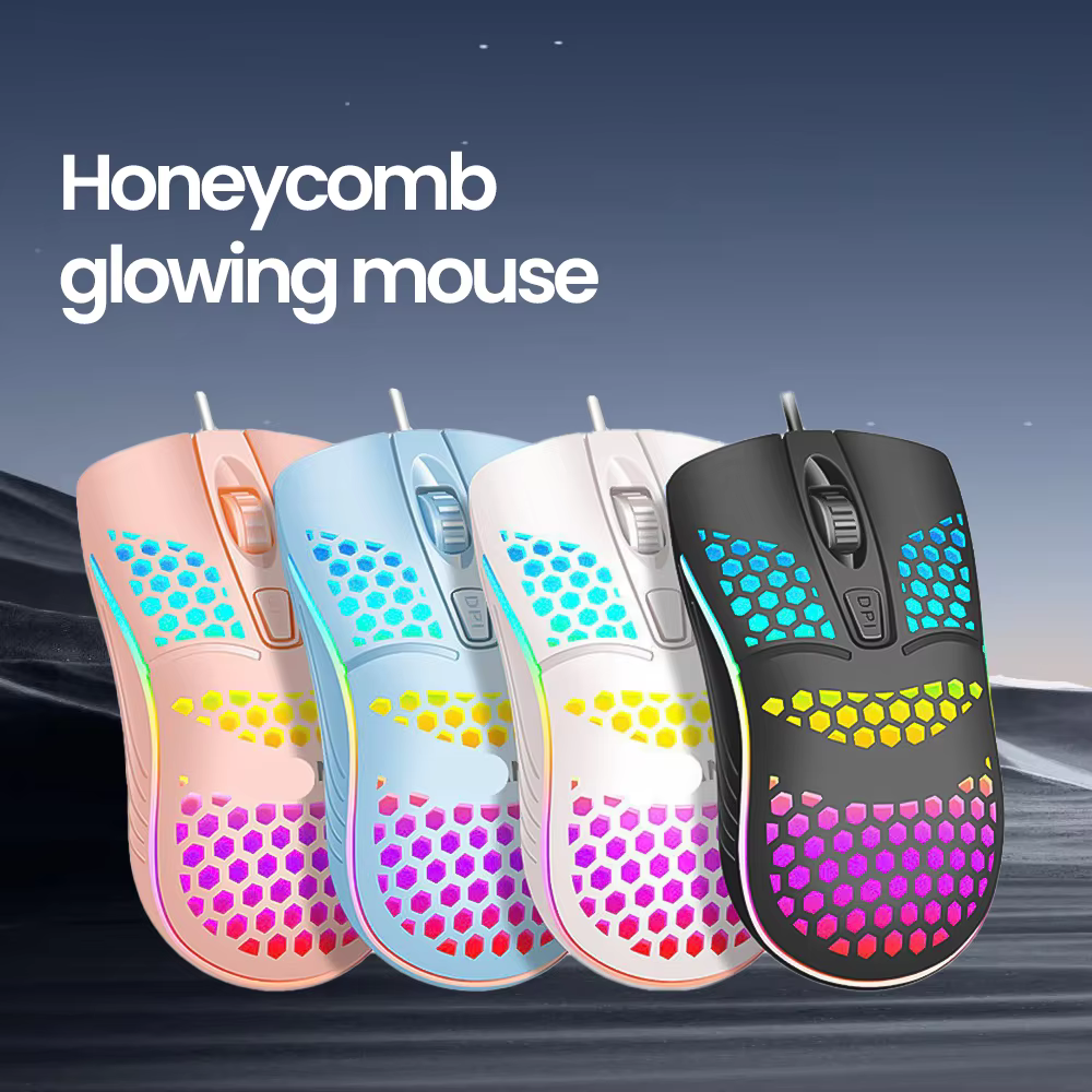 RGB Wired Mouse 1600DPI Mute PC Laptop Mouse