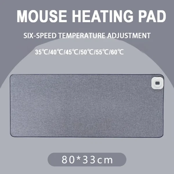 Adjustable Heated Mouse Pad 80x33cm with Timer & Digital Display