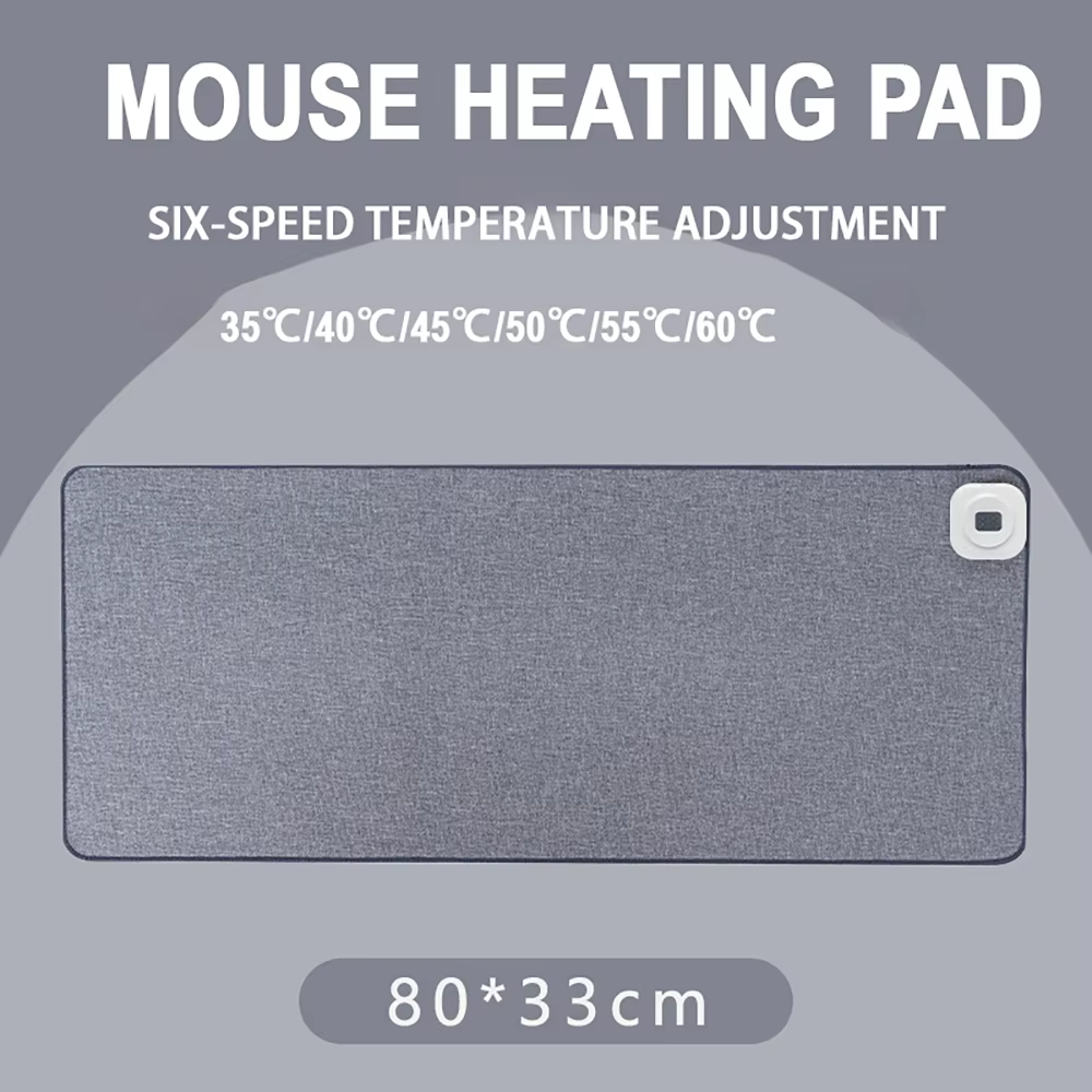 Adjustable Heated Mouse Pad 80x33cm with Timer & Digital Display