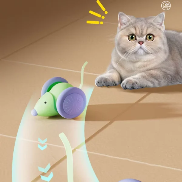 Rechargeable Electric Mouse Car Cat Toy with Obstacle Avoidance