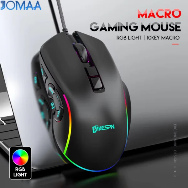 X9 Gaming Mouse Wired 7200 DPI with RGB & 10 Buttons
