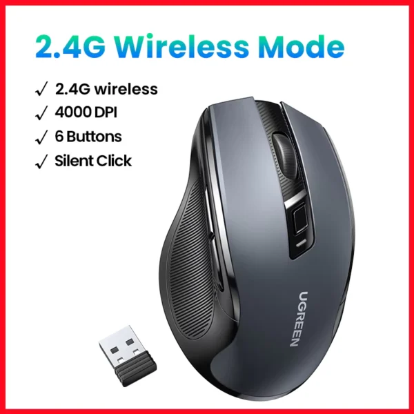 UGREEN Wireless Bluetooth 5.0 & 2.4G Ergonomic Mouse