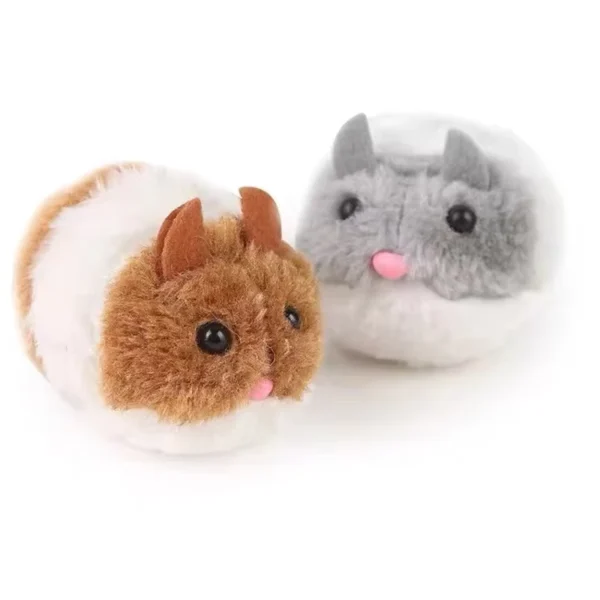 Mechanical Plush Mouse Toy for Cats - Gray or Brown