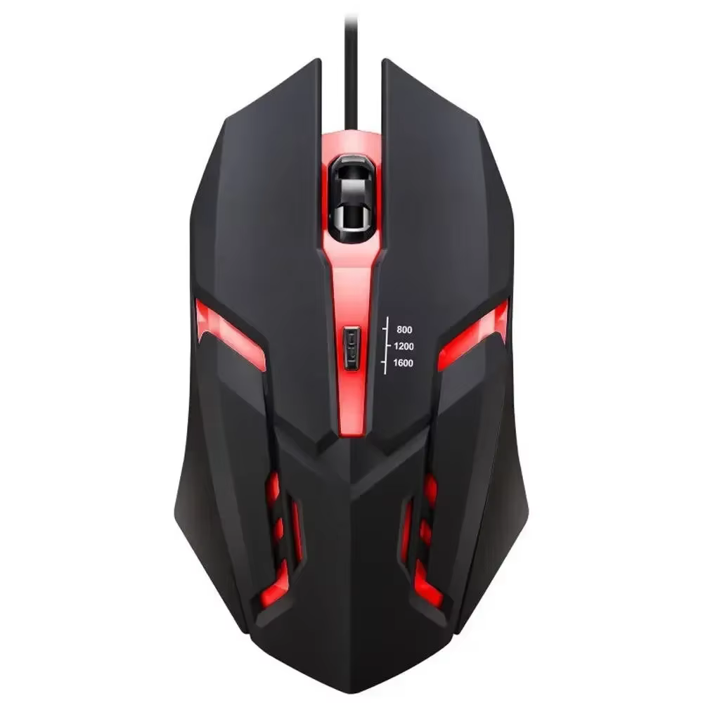 Ergonomic Wired Gaming Mouse with RGB Lighting USB