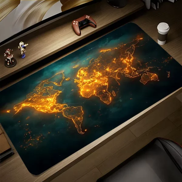 Large Retro World Map Mouse Pad for Office & Gaming
