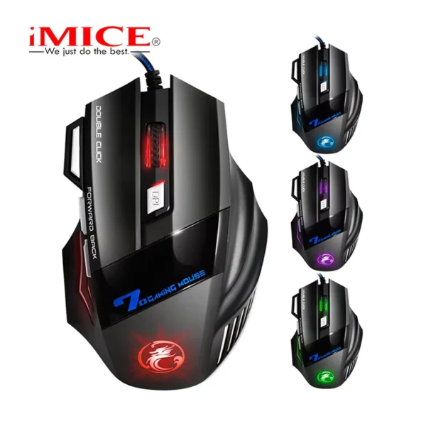 IMICE X7 Optical Wired Gaming Mouse with RGB Lighting