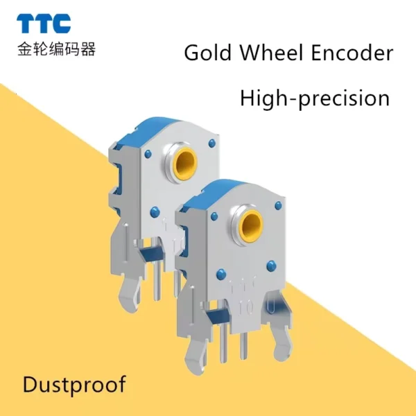 TTC Plastic Rotary Mouse Scroll Encoder 7-16mm Gold Wheel