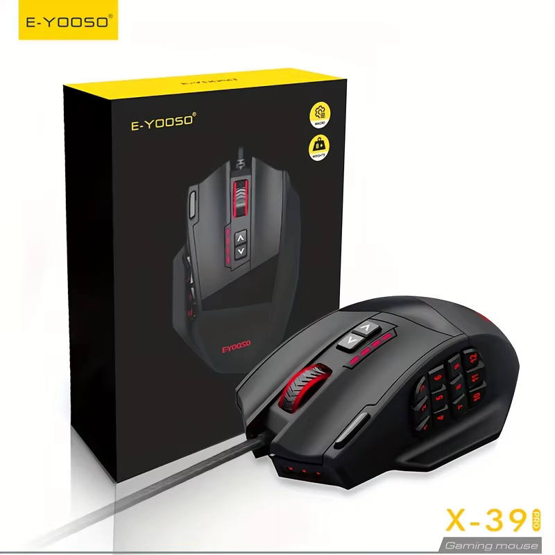 E-YOOSO X-39PRO Wired Gaming Mouse with 12 Macro Buttons