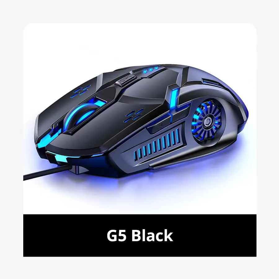 G5 Wired Gaming Mouse with 6 Keys & 7-Color Backlight