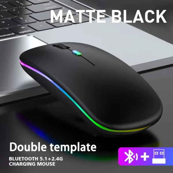 Rechargeable Wireless Bluetooth Mouse 2.4GHz for PC