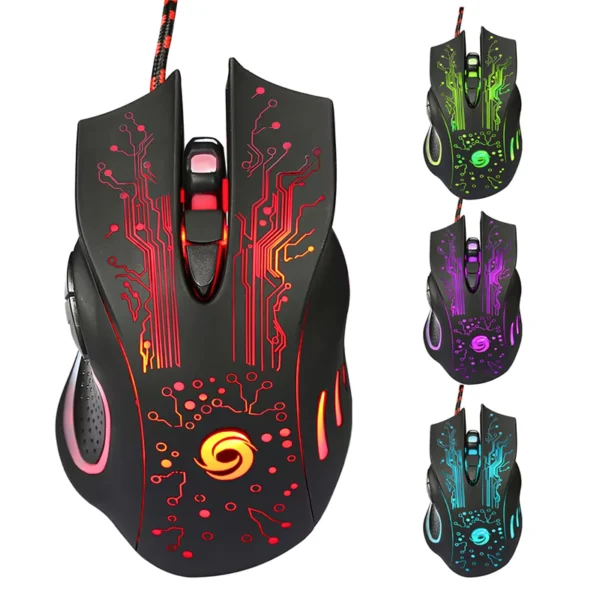 6D USB Wired Gaming Mouse 3200DPI 6 Buttons LED Optical
