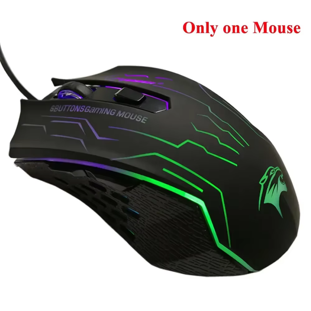 KaiAqua Silent Click Wired Gaming Mouse 3200DPI 6 Buttons